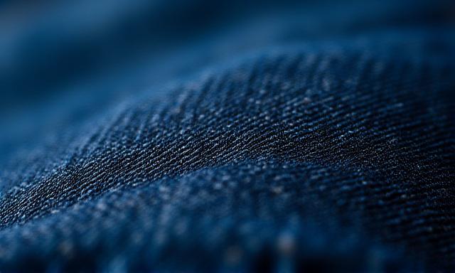 Close up of recycled denim fabric
